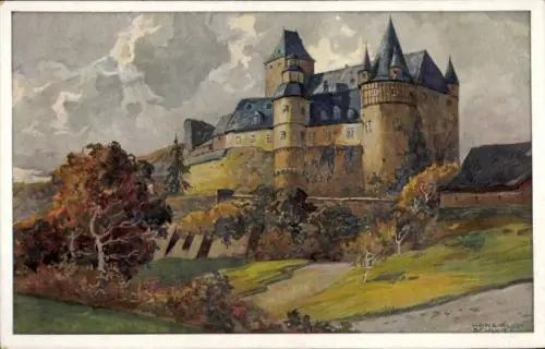 Künstler Ak Schulze, Hans Rudolf, St. Johann bei Mayen in der Eifel, Schloss Bürresheim