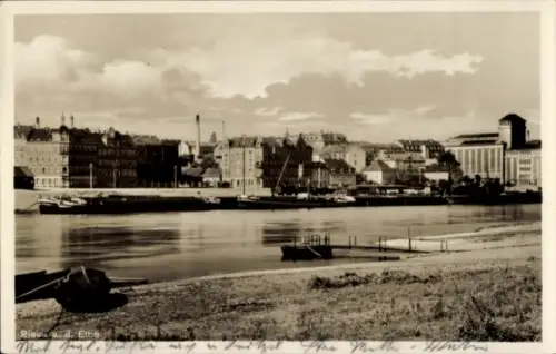 Ak Riesa an der Elbe Sachsen, Elbepartie