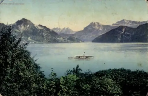 Ak Vierwaldstättersee Kanton Uri, Blick auf den See