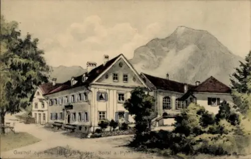Künstler Ak Spital am Pyhrn in Oberösterreich, Gasthof zur Post