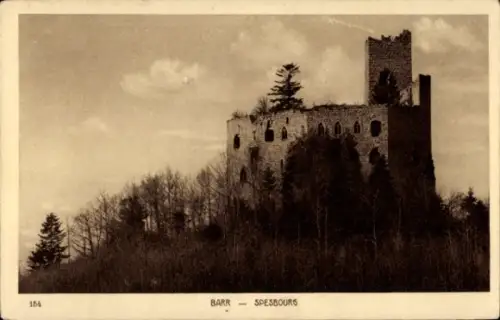 Ak Barr Elsass Bas Rhin, Ruine der Spesburg