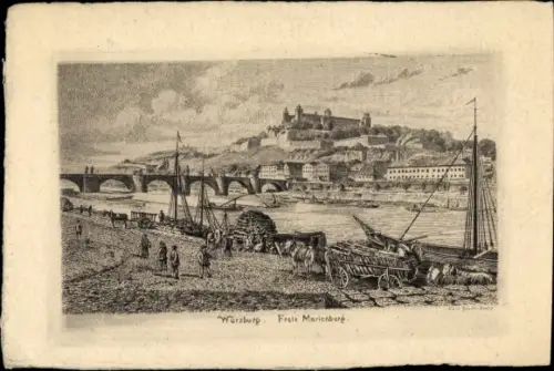 Künstler Ak Jander, Carl, Würzburg am Main Unterfranken, Feste Marienburg