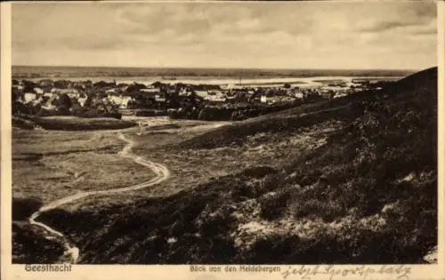 Ak Geesthacht an der Elbe, Blick von den Heidebergen