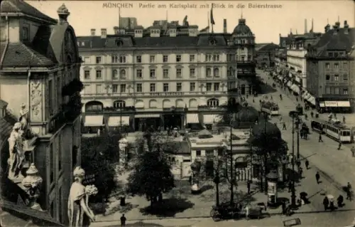 Ak München Bayern,  Karlsplatz, Blick in die Baierstraße,  