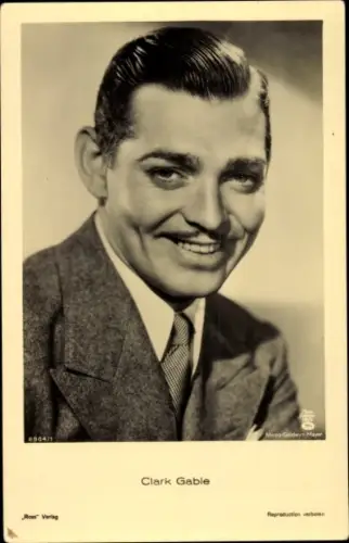 Ak Schauspieler Clark Gable, Portrait, MGM, Ross