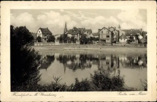 Ak Griesheim Frankfurt am Main, Häuser am Mainufer