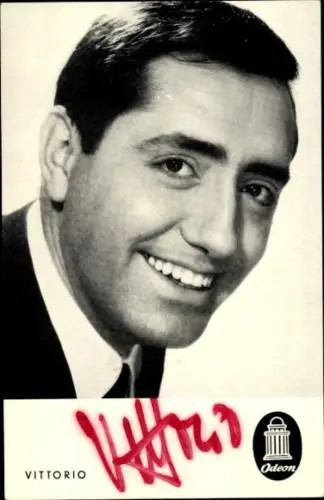 Ak Sänger Vittorio, Portrait, Electrola Schallplatten, Autogramm