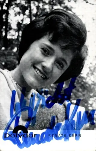 Autogrammkarte Sängerin Renate Kern, Portrait, Autogramm