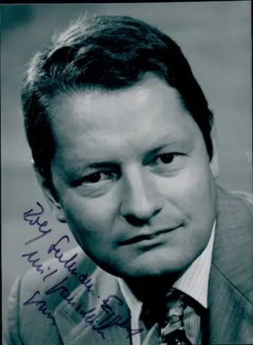 Autogrammkarte Journalist Rolf Seelmann Eggebert, Portrait, Autogramm