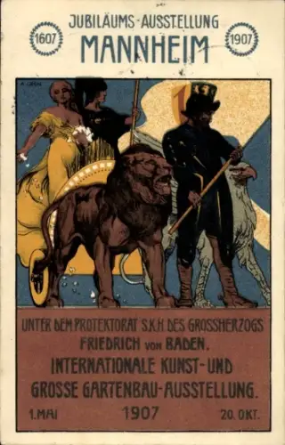 Künstler Ak Mannheim, Jubiläumsausstellung 1907, Kunst- und Gartenbau-Ausstellung