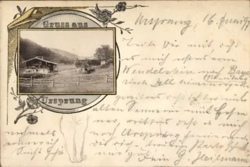 Passepartout Ak Landl Thiersee in Tirol, Ursprung, Gehöft