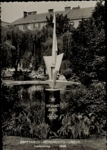 Ak Linz an der Donau Oberösterreich, Esperanto-Monumento