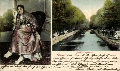 CPA Damas Damaskus Syrien, Jardin Soufanieh