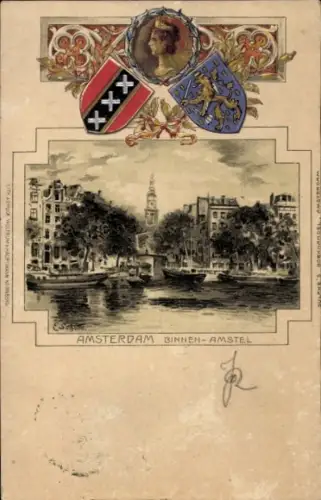 Wappen Litho Amsterdam, Noord-Holland, Nederland, Binnen-Amstel
