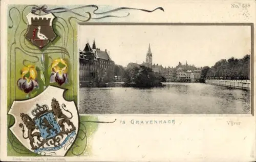 Präge Wappen Ak 's Gravenhage Den Haag Südholland, Vijver