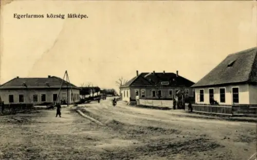 Ak Egerfarmos Ungarn, közseg latkepe, Straßenpartie