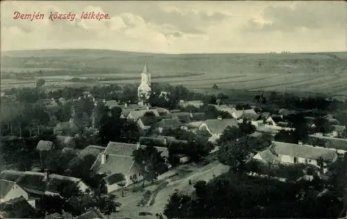Ak Demjén Ungarn, Panoramaansicht von Ortschaft und Umgebung