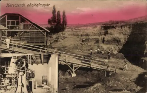 Ak Kerecsend Ungarn, Gesamtansicht, Maschinen