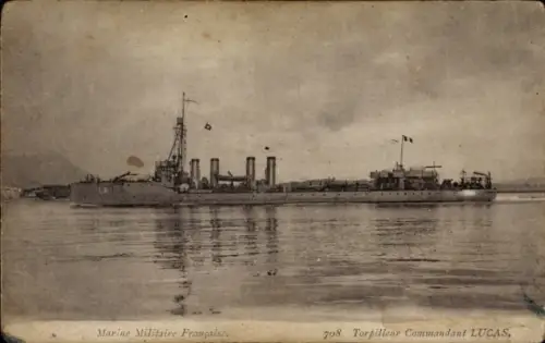 CPA Marine Militaire Francaise, Marseillaise, Torpilleur Commandant Lucas