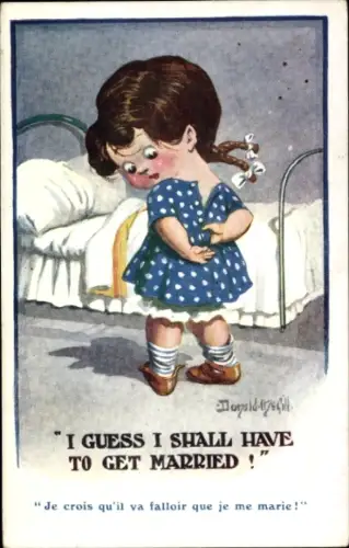 Künstler Ak McGill, D., Mädchen, Kleid, Reißverschluss