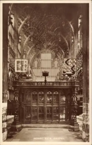 Ak City of Westminster London England, Henry VII's Chapel, kunstvolle Grabstätte,  Details