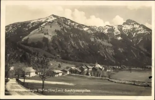 Ak Haller Nesselwängle in Tirol,  Gachtpassspitze, Berge, Landschaft, Tirol