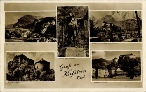 Ak Kufstein in Tirol, Festung, Denkmal, Teilansichten