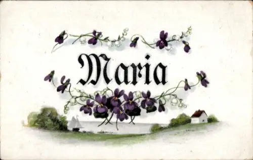 Buchstaben Ak Vorname Maria, Blumen