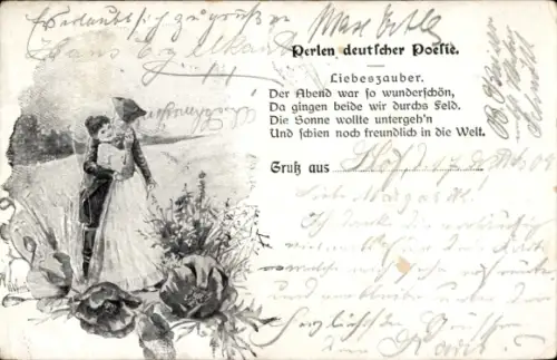 Litho Liebespaar, Perlen deutscher Poetik, Liebeszauber