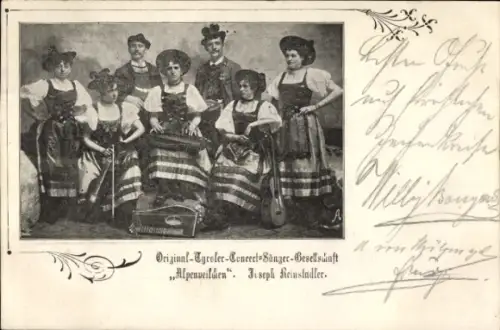 Ak Original-Tiroler-Konzert-Sänger-Gesellschaft Alpenveilchen