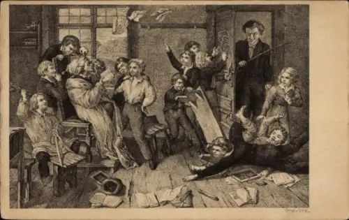 Ak Kinder in der Schule, Chaos im Klassenzimmer