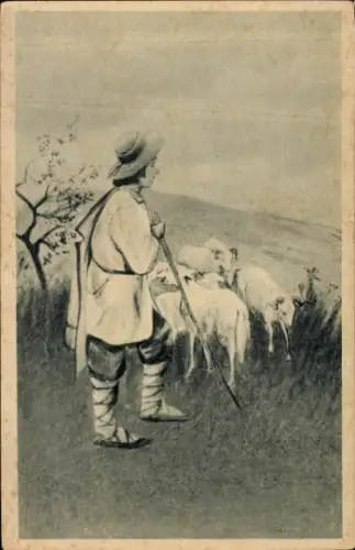 Künstler Ak Polen, Hirte