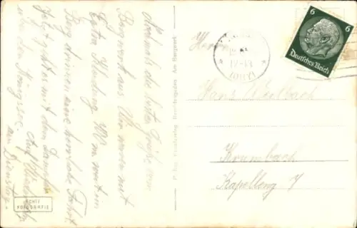 Ak Bergbau, Rutsche im Bergwerk