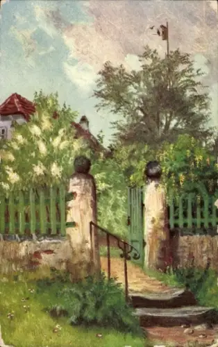 Künstler Ak Tor zu einem Garten