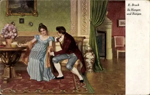 Künstler Ak Brack, E., In Hangen und Bangen