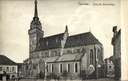 Ak Tarnów Tarnau Polen,  Hościół katedralny,  aus 1914, mit Stempel