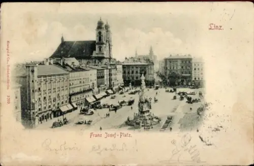 Ak Linz an der Donau Oberösterreich, Franz Josef-Platz,   Ansicht, Stempel