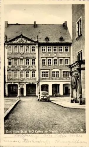 Ak Chemnitz Sachsen, HO Kaffee am Markt, Straßenpartie