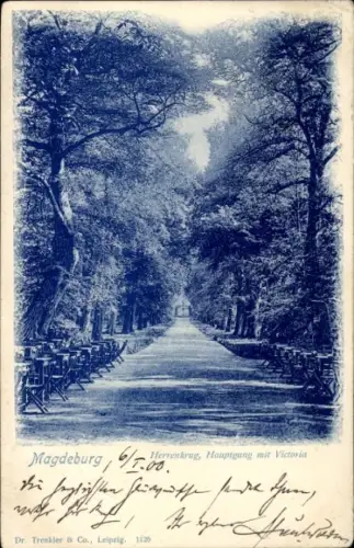 Ak Herrenkrug Magdeburg an der Elbe, Hauptgang mit Viktoria