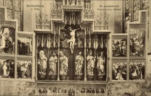 Ak Rothenburg ob der Tauber Mittelfranken, Hochaltar der St. Jacobskirche, Rothenburg, religiöse 
