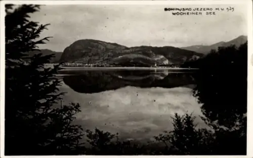 Ak Bohinj Slowenien, Bohinjsko jezero, Wocheiner See,  Wochainer See, Berglandschaft, Wasserrefle
