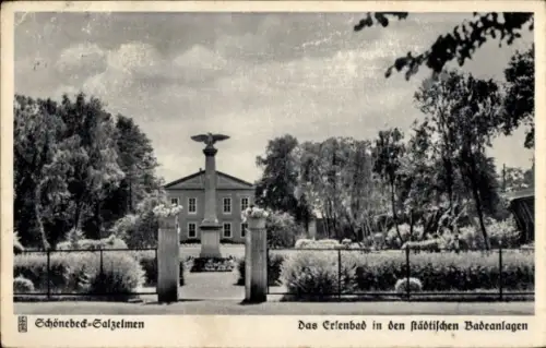 Ak Salzelmen Schönebeck an der Elbe, Erlenbad in den städtischen Badeanlagen