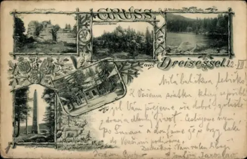 Ak Haidmühle Bayrischer Wald Niederbayern, Dreisessel, Hohenstein Spitze, Denkmal