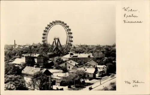Ak Wien 2 Leopoldstadt Österreich,  Prater, Riesenrad, Neg. Hubman, 688