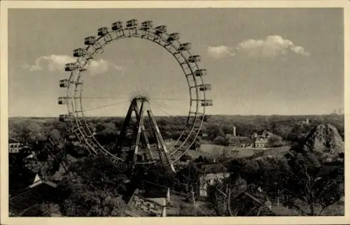 Ak Wien 2 Leopoldstadt, Prater, Riesenrad und Hochschaubahn