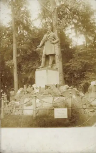 Foto Ak Berlin Neukölln Rixdorf, Jahn Denkmal in der Hasenheide, 4. Bundesturnfest 1903