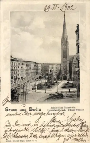 Ak Berlin Schöneberg, Elektrische Hochbahn, Bülow-Straße