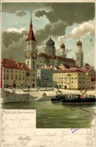 Litho Passau in Niederbayern, Rathaus