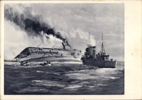 Ak Versenkung des englischen Flugzeugträgers Courageous durch ein deutsches U-Boot