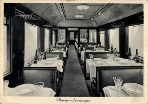 Ak Deutsche Reichsbahn, Mitropa Speisewagen, Innenansicht